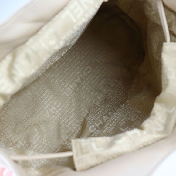 Chanel Chocolate Bar Shoulder Bag Leather Beige Silver Tote Bag Cocomark - Picture 7 of 7